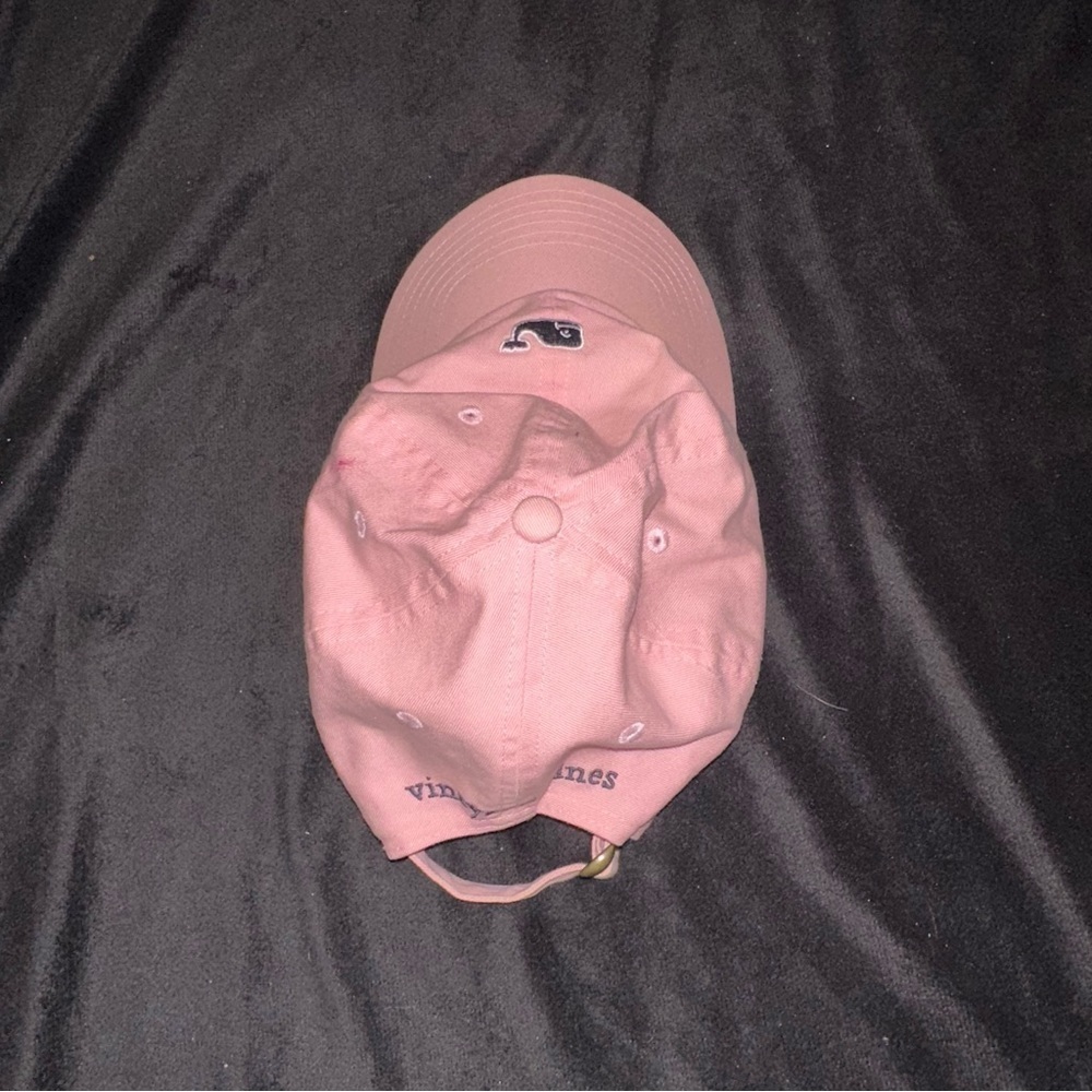 Vineyard Vines Pink Blue Whale Embroidered Hat cute for summer spring ponytail - Picture 3 of 4